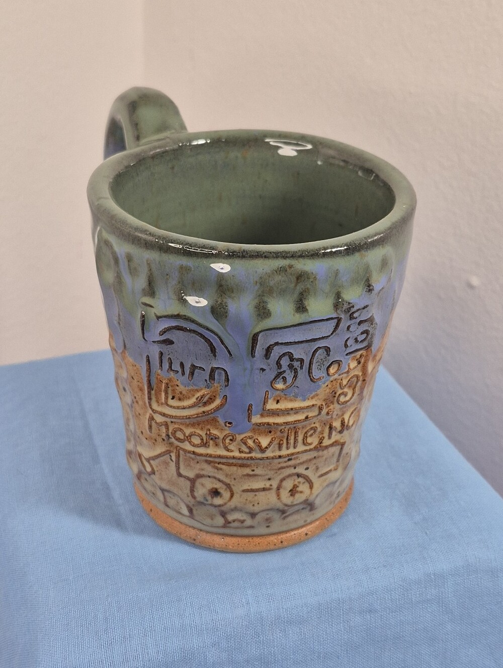 D E Turner & Co. Mooresville, NC Glazed Pottery Coffee Mug